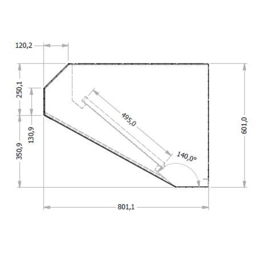 Grand extracteur en acier inoxydable sans moteur | 400x80x60cm
