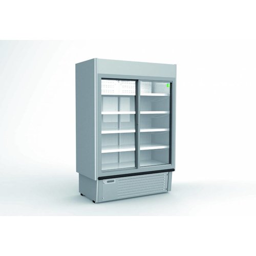  HorecaTraders Wall cooler with sliding doors | LED lighting | Maintenance-free condenser | 1335x737x1987 mm 