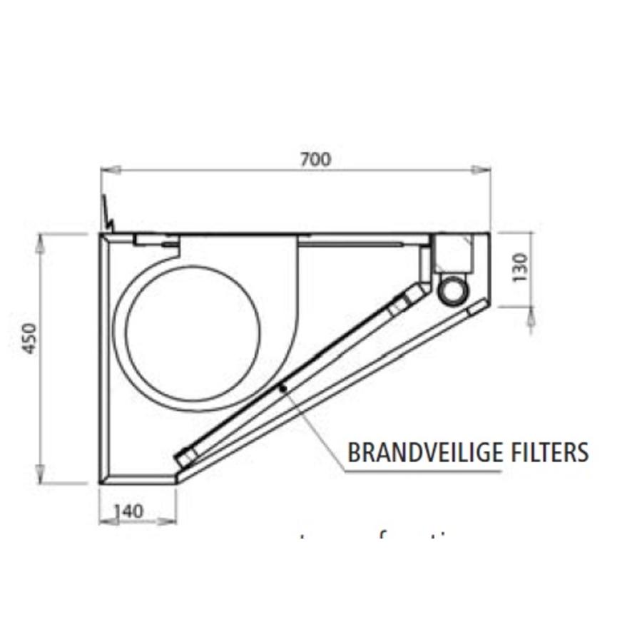 Professionele Dampkap met Motor | 130 x 70 x 45 cm