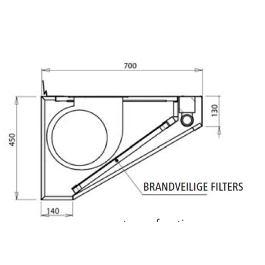 Profi-Dunstabzugshaube mit Motor | 130 x 70 x 45 cm