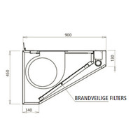 Stainless Steel Extractor Hood with Motor | 140x90x45cm