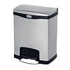 Rubbermaid Poubelle à pédale large en acier inoxydable | 30 L