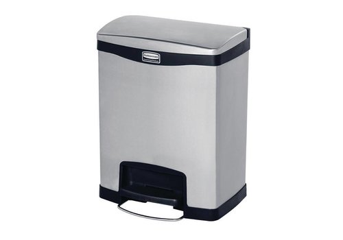  Rubbermaid Poubelle à pédale large en acier inoxydable | 30 L 