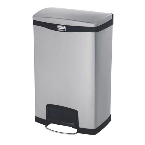  Rubbermaid Poubelle à pédale large en acier inoxydable | 50 L 