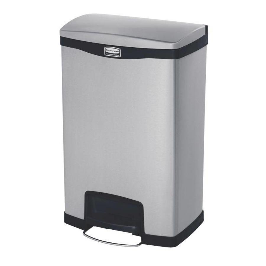 Edelstahl-Treteimer breit | 50 Liter