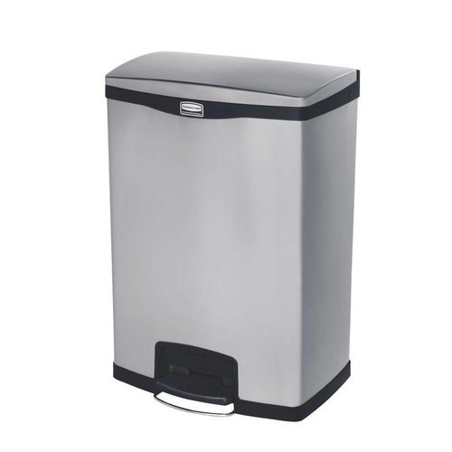  Rubbermaid Poubelle à pédale large en acier inoxydable | 90 L 