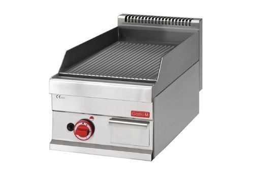  Gastro-M Plaque de cuisson à gaz nervurée | 40(l) x 65(p) x 28(h)cm 