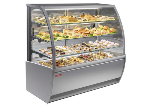  HorecaTraders Wall refrigerated cabinet Pastry/Sandwiches 138x69x126 cm 