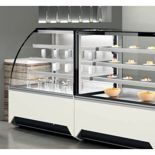  HorecaTraders Refrigerated display case for pastries and cakes 126x805x130 cm 
