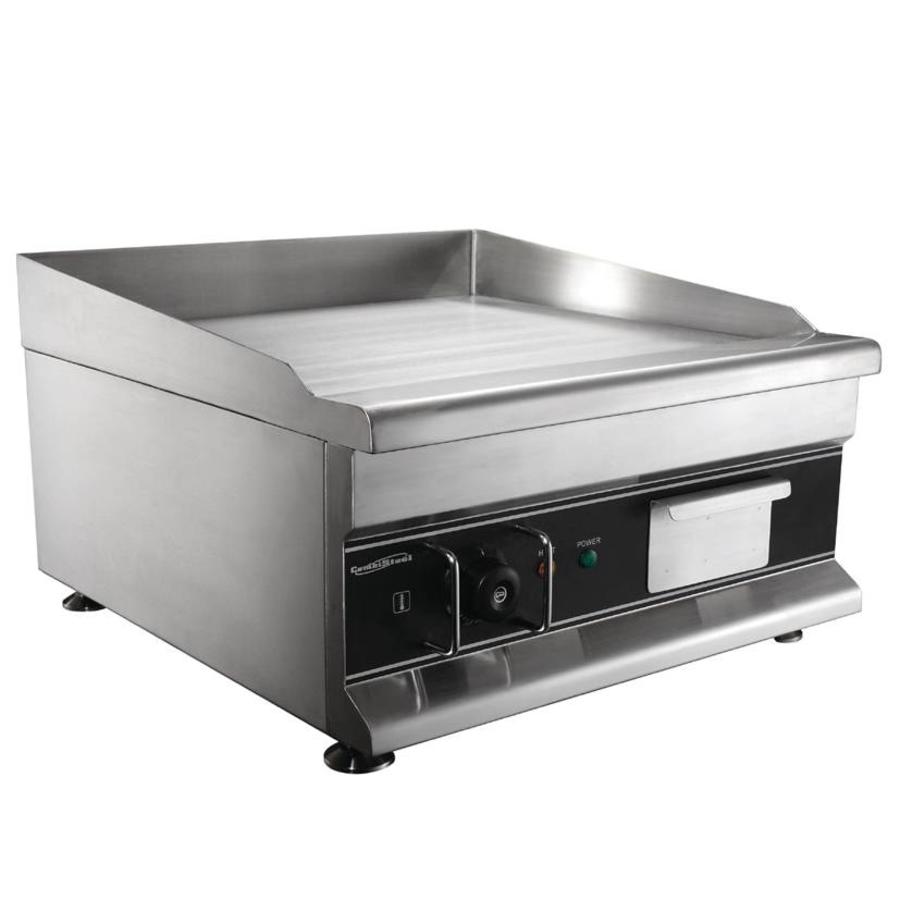 Elektrische Grillplatte | Glatt | Edelstahl | 50x52cm