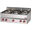 Gastro-M Cuisinière à gaz Modèle de table en acier inoxydable 15,5 kW | 5 brûleurs
