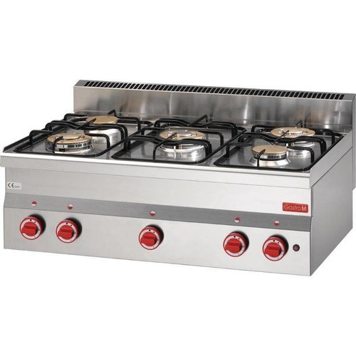  Gastro-M Gasfornuis Tafelmodel RVS 15,5kW | 5 Branders 