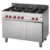 Gastro-M Cuisinière à gaz professionnelle avec four à gaz puissant | 6 brûleurs