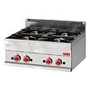 Gastro-M Cuisinière à gaz en acier inoxydable modèle de table 17,2 kW | 4 brûleurs