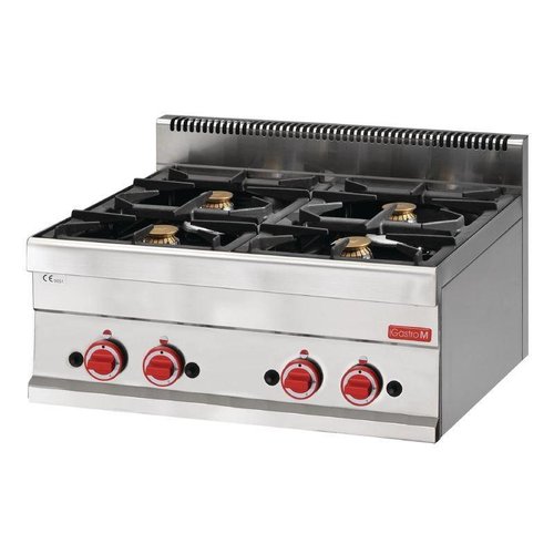  Gastro-M RVS Gaskooktoestel Tafelmodel 17,2kW | 4 Branders 