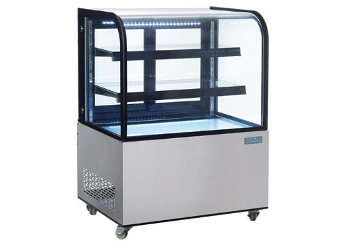  HorecaTraders Refrigerated display case with curved glass 270 liters 