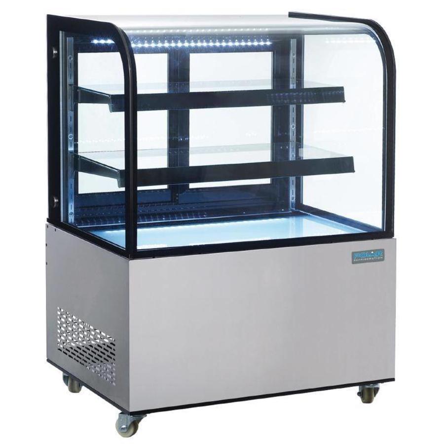 Refrigerated display case with curved glass 270 liters
