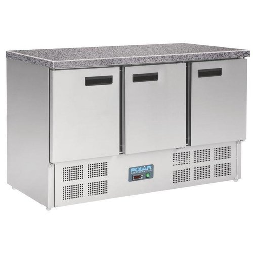 Polar Refrigerated workbench with marble worktop | 88x137x70cm 