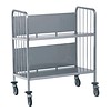 HorecaTraders Chariot à assiettes avec 2 étagères en acier inoxydable