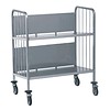 HorecaTraders Plate trolley with 2 stainless steel trays