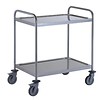 HorecaTraders Serving trolley with 2 shelves | Stainless steel | WELDED | 53(h)x80cm
