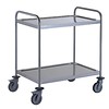 HorecaTraders Serving trolley with 2 trays | stainless steel | WELDED | 53(h)x80cm