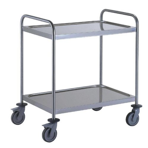  HorecaTraders Chariot de service avec 2 étagères | acier inoxydable | SOUDÉ | 53(h)x80cm 