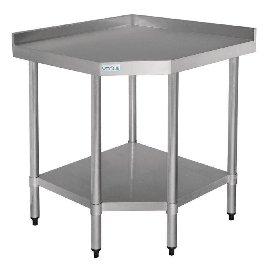 Table d'angle en acier inoxydable | 90(H)x70x96cm