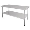 Vogue Table de travail en acier inoxydable | 180 x 90 x 90 cm