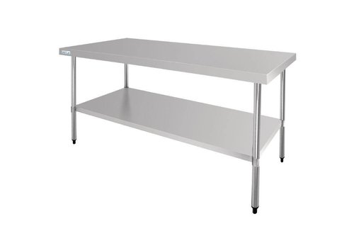  Vogue Table de travail en acier inoxydable | 180 x 90 x 90 cm 