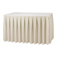 Table Skirt | cream - pleated | 73cm(h) x 75cm(w) x 182cm