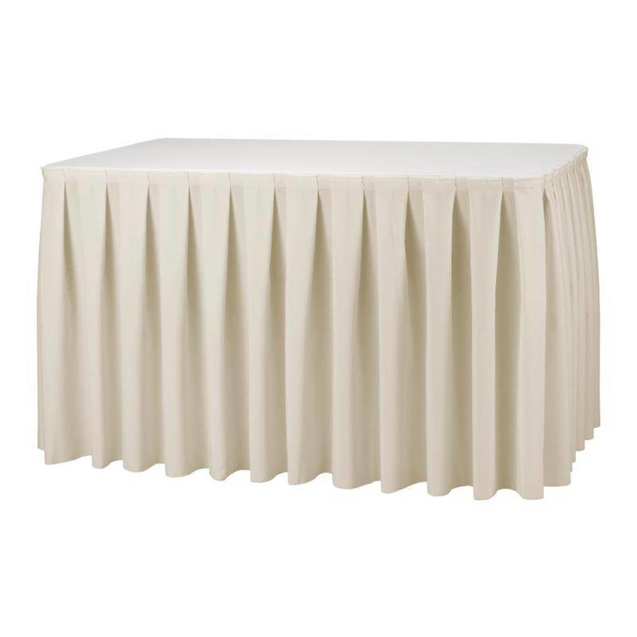 Jupe de table | crème - plissé | 73 cm (h) x 75 cm (l) x 182 cm