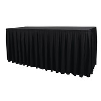 Jupe de table | crème - plissé | 73 cm (h) x 75 cm (l) x 182 cm