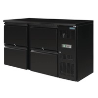 Bar Refrigerated Workbench | Black | 4 Drawers | 349L