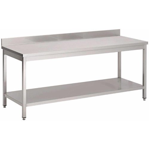  HorecaTraders Stainless steel work table with bottom shelf | 8 Dimensions 