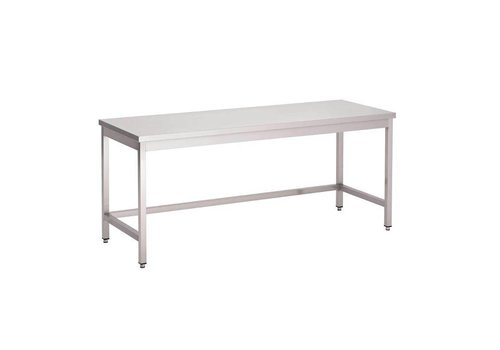  HorecaTraders Tables de travail en acier inoxydable sans étagère inférieure | 8 tailles 