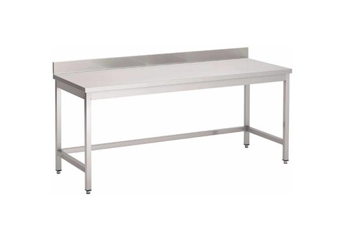  HorecaTraders Stainless Steel Table with Rear Curb | 8 Dimensions 