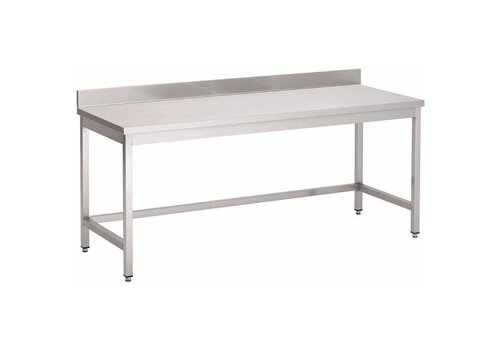  HorecaTraders Table en acier inoxydable avec dossier | 8 Dimensions 