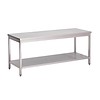 HorecaTraders Table de travail en acier inoxydable avec étagère inférieure | 70 cm | 8 formats