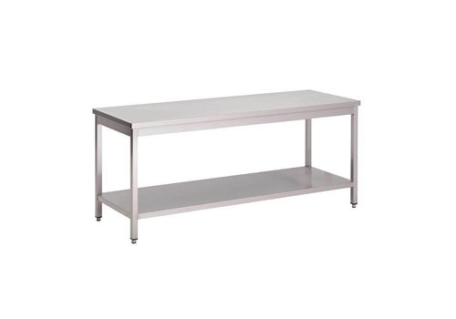  HorecaTraders Stainless steel work table with bottom shelf | 70 cm | 8 Formats 