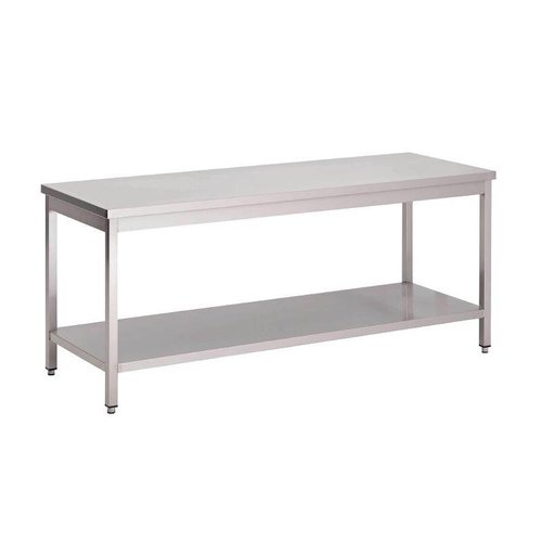  HorecaTraders Stainless steel work table with bottom shelf | 70 cm | 8 Formats 