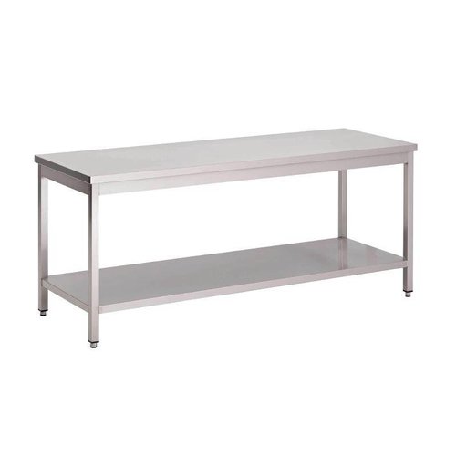 HorecaTraders Stainless steel work table with lower shelf | 70 cm | 8 sizes 