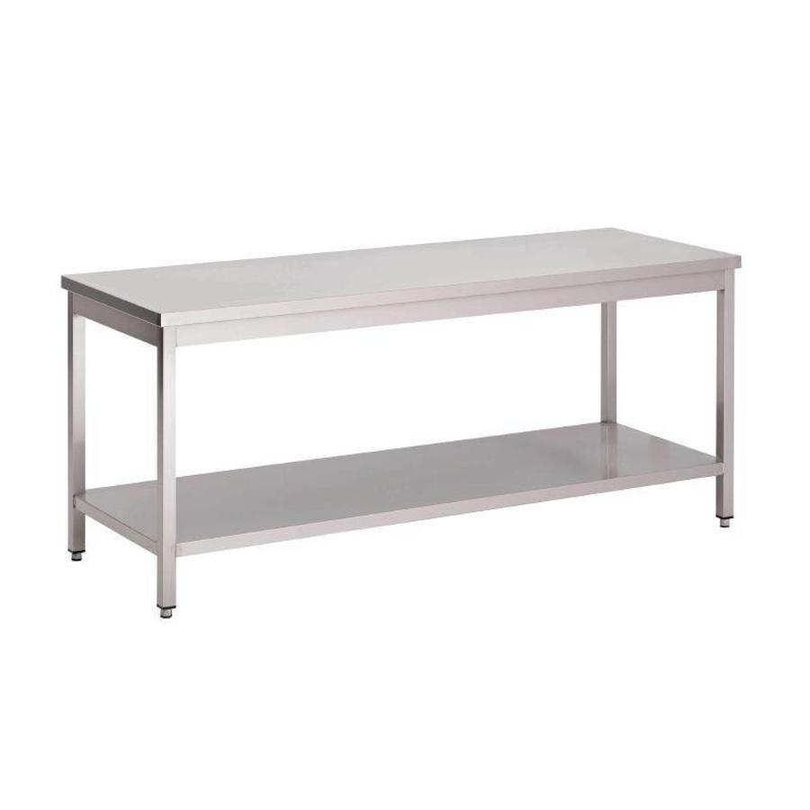 Edelstahl-Arbeitstisch mit Unterboden | 70 cm | 8 Formate