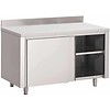 HorecaTraders Stainless Steel Tool Cabinet with Splash Edge and Sliding Doors | 7 Formats