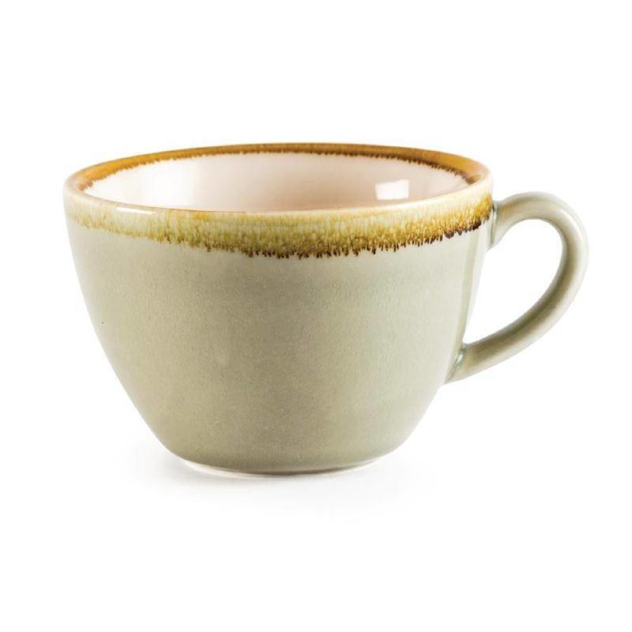 Kiln Cappuccinotassen | Moosgrün | 34 cl | 6 Stück