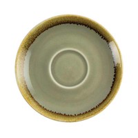 Kiln Cappuccino Saucers | Moss Green | 14cm | 6 pieces