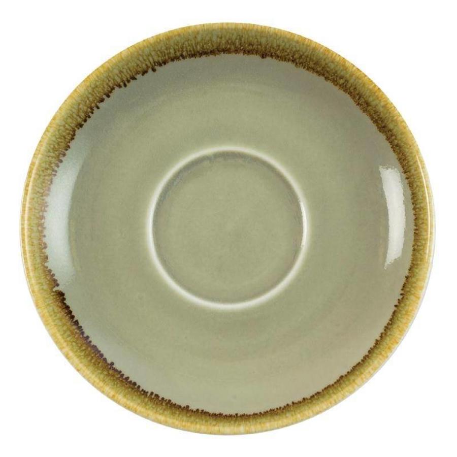 Kiln Cappuccino Dishes | Moss green | 16cm | 6 pieces