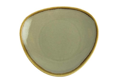  Olympia Kiln Triangular Plates | Moss green | 28cm | 4 pieces 