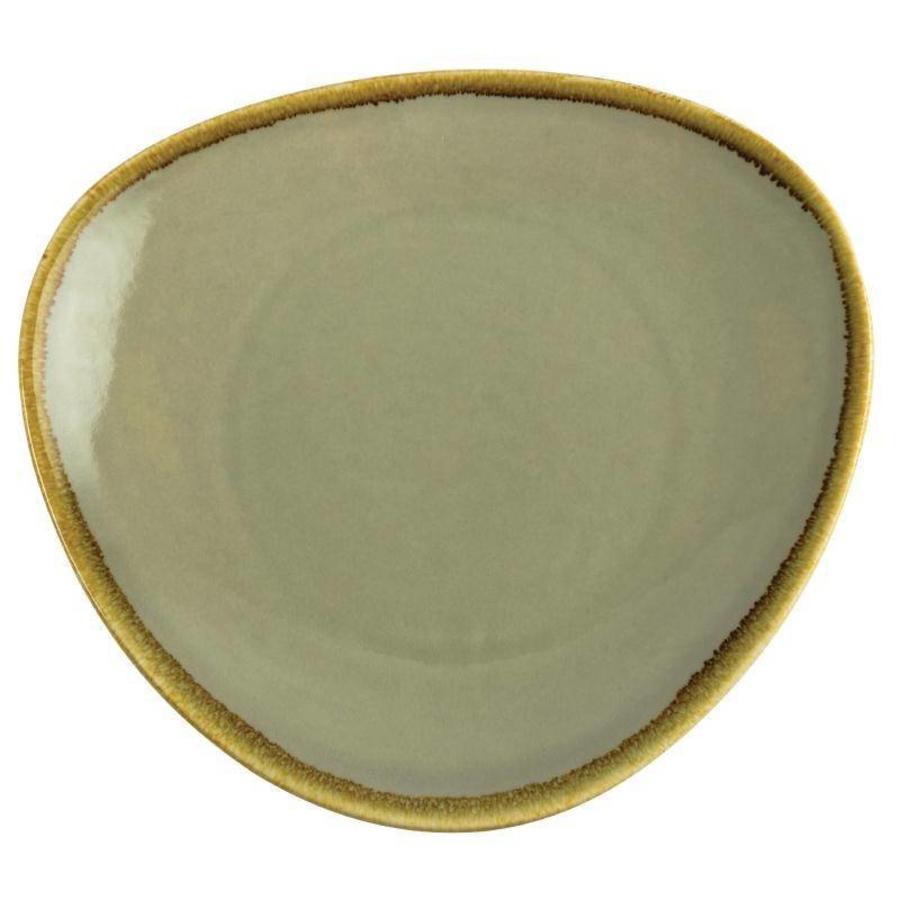 Dreieckige Ofenplatten | Moosgrün | 28 cm | 4 Stück