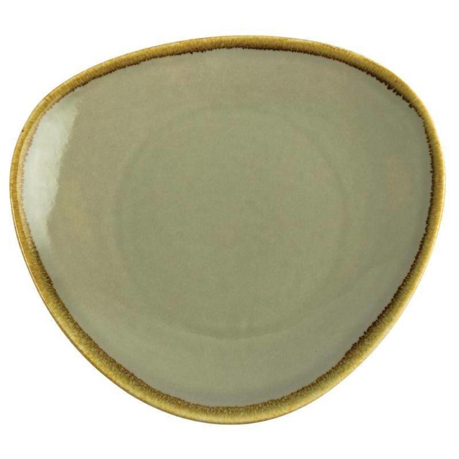 Kiln Triangular Plates | Moss green | 28cm | 4 pieces